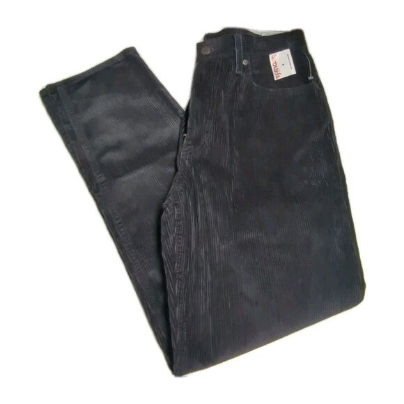Levi's Corduroy Mom Jeans Women High-Waisted Size 30x30 Black Tapered Leg - Picture 7 of 13